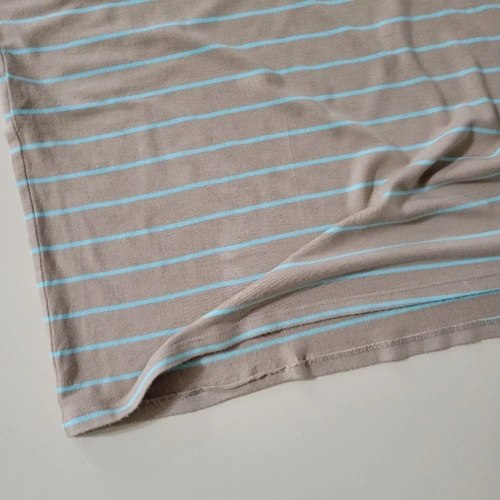 Victoria's Secret Ruched Side Tan & Teal Stripe Maxi Tank Dress - Picture 14 of 15